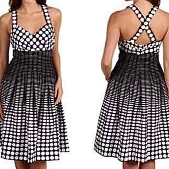 Calvin Klein Black & White Polka Dotted Sundress 8 - Picture 1 of 16